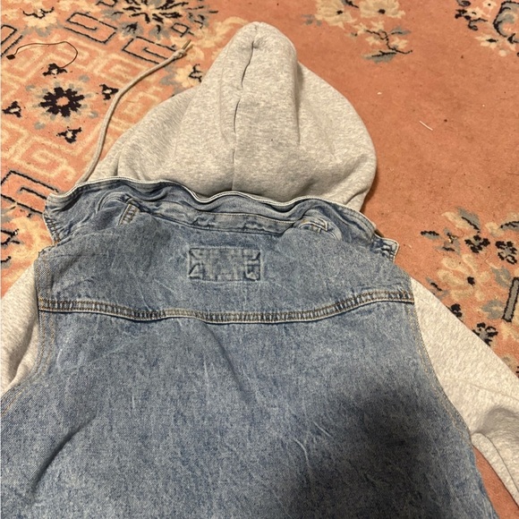 Urban Heritage Blue and Gray Denim Hoodie Jacket - Picture 8 of 9